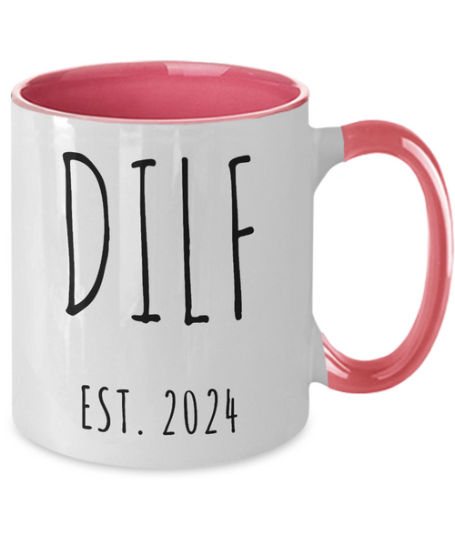 First Time Dad Gift, New Dad Gift, DILF Est 2024, First Father's Day Cup, Expecting Dad, Couples Baby Shower Gift, Colored Mug