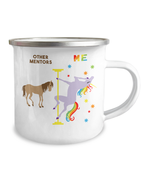 Mentor Mug Other Mentors vs Me Rainbow Unicorn Metal Camping Coffee Cup