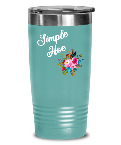 Simple Hoe Tumbler Funny Floral Mug Rude Gag Gift Idea for Women Crass Insulting Best Friend Birthday Gifts for Her Floral Insulated Hot Cold Travel Coffee Cup BPA Free