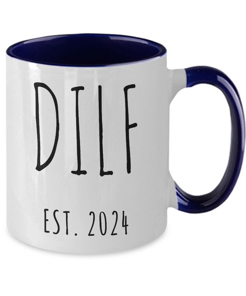 First Time Dad Gift, New Dad Gift, DILF Est 2024, First Father's Day Cup, Expecting Dad, Couples Baby Shower Gift, Colored Mug