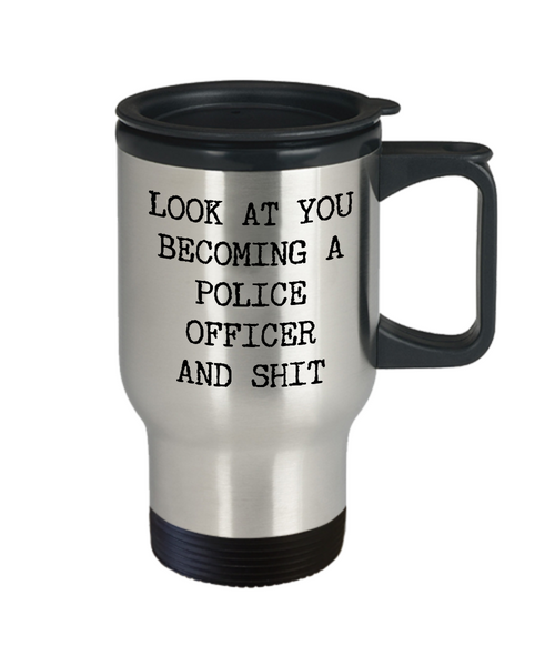 Police Academy Graduation Party Gifts Police Officer Graduate New Police Officer Police Academy Graduation Gifts, Police Academy Graduation Police Officer Graduate New Police Officer Mug Funny Stainless Steel Insulated Travel Coffee Cup-Cute But Rude