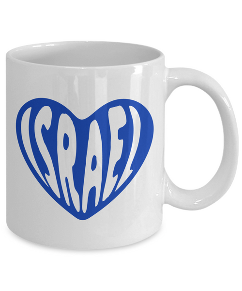 Israel Heart Mug, Support Israel, Israel Love, Israel Pride, Jewish Mug, Jewish Gifts, Coffee Cup