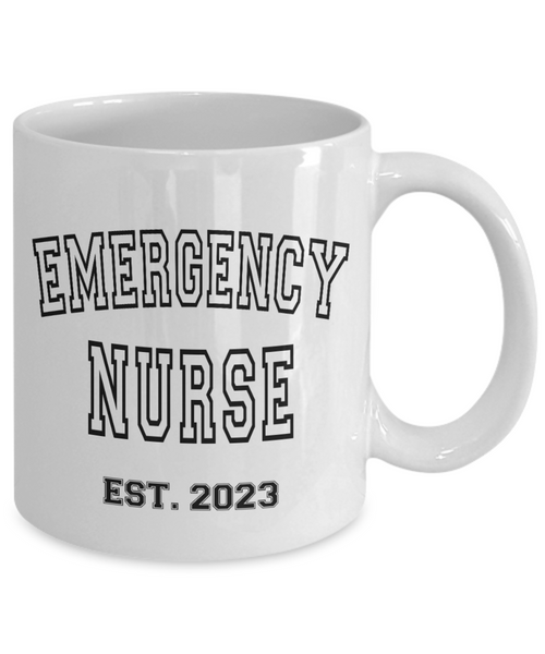 Emergency Nurse Est 2023, Emergency Department, Emergency Room, ER Nurse Gift, Graduation Gift, New Nurse Gift, RN Mug, Nurse Coffee Cup