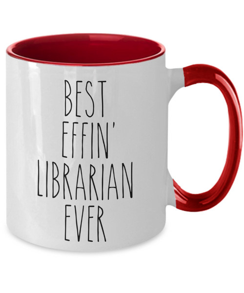 Gift For Librarian Best Effin' Librarian Ever Mug Two-Tone Coffee Cup Funny Coworker Gifts