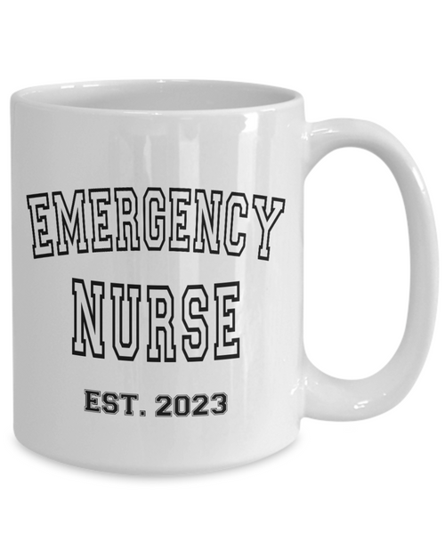 Emergency Nurse Est 2023, Emergency Department, Emergency Room, ER Nurse Gift, Graduation Gift, New Nurse Gift, RN Mug, Nurse Coffee Cup