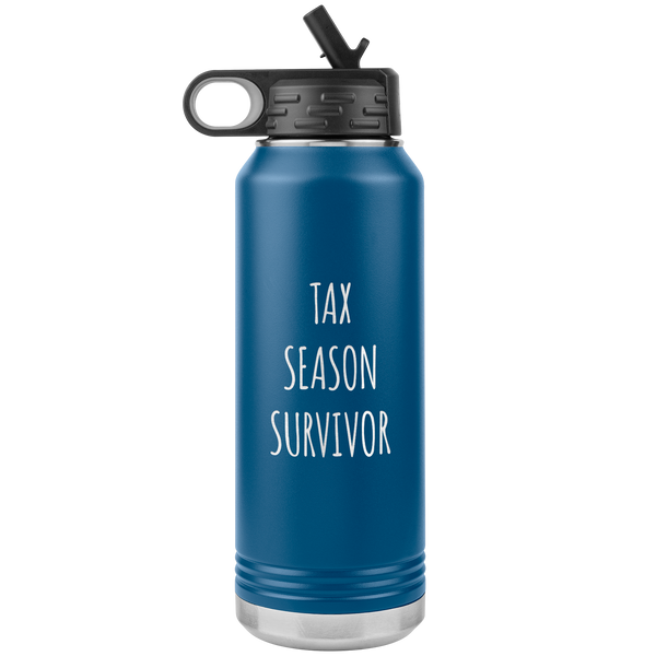 Funny Accountant Gift Tax Season Survivor Water Bottle 32oz BPA Free