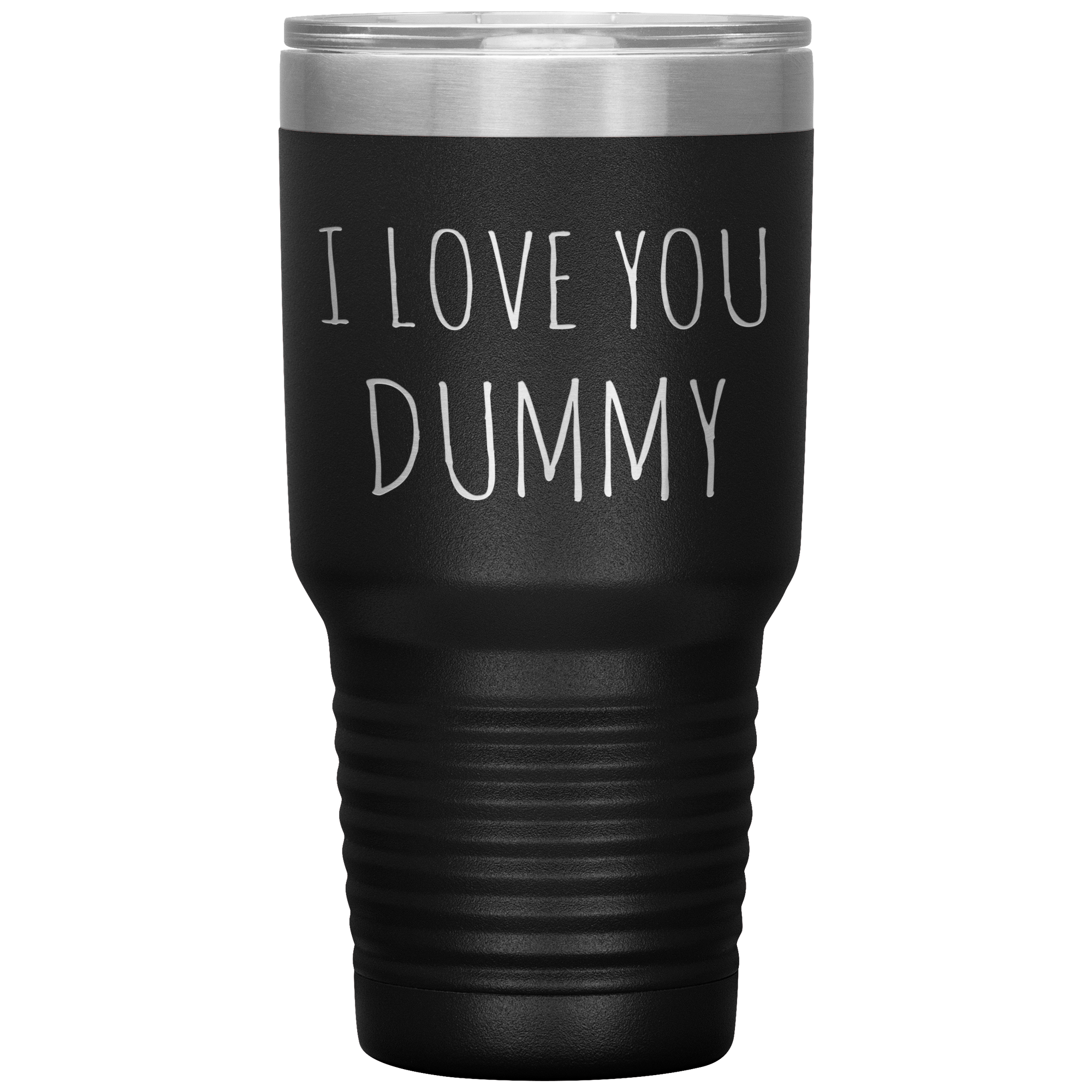 Funny Valentines Day Tumbler Gift for Boyfriend Husband I Love You Dummy Travel Coffee Cup 30oz BPA Free