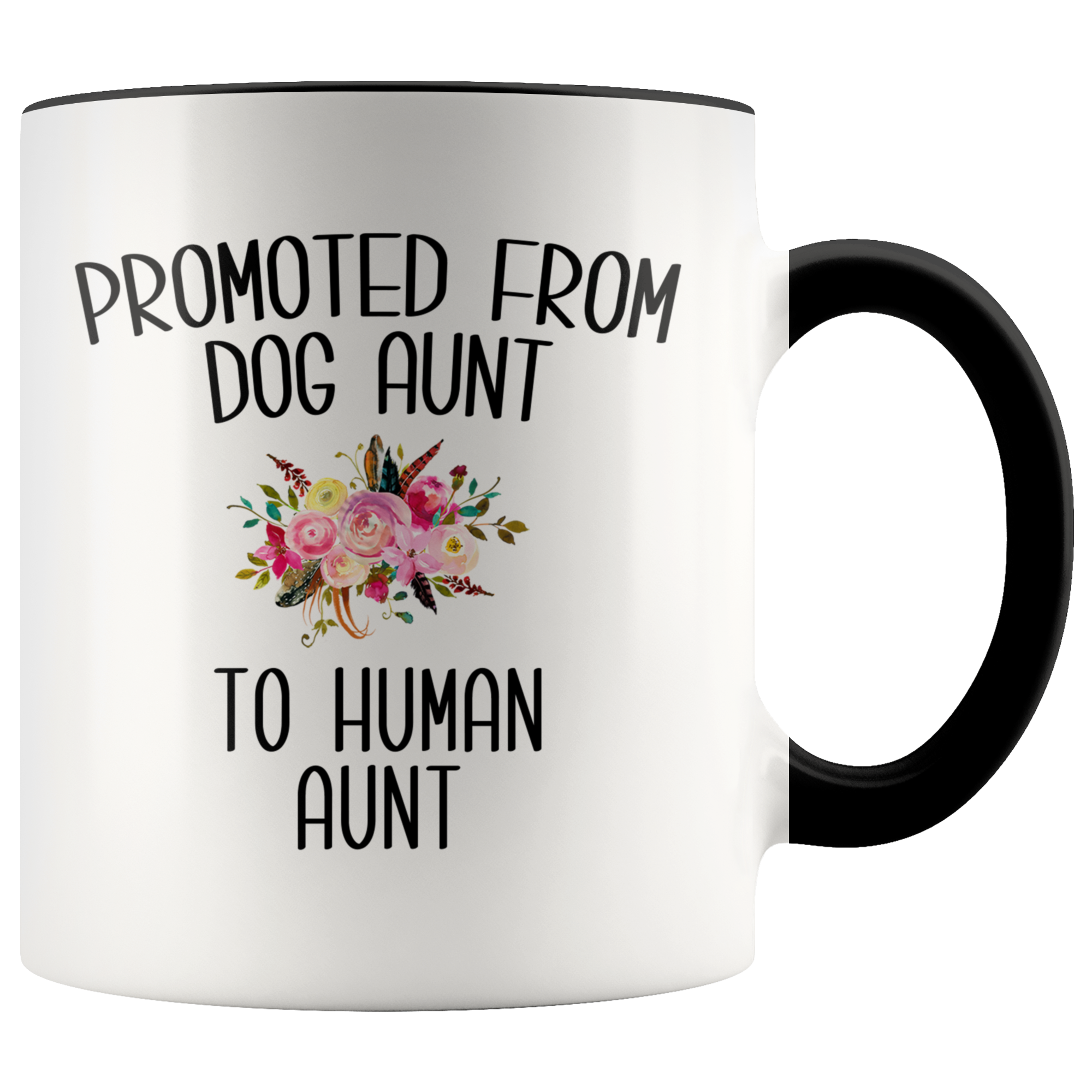 Promoted From Dog Aunt To Human Aunt Mug New Aunt Pregnancy Announcement Aunt Reveal Gift for Her Baby Shower Gifts