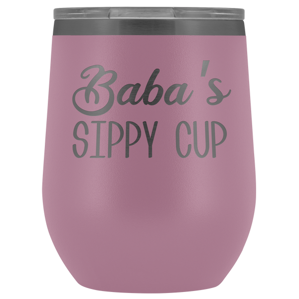 Baba's Sippy Cup Baba  Gifts Funny Stemless Stainless Steel Insulated Wine Tumbler BPA Free 12oz