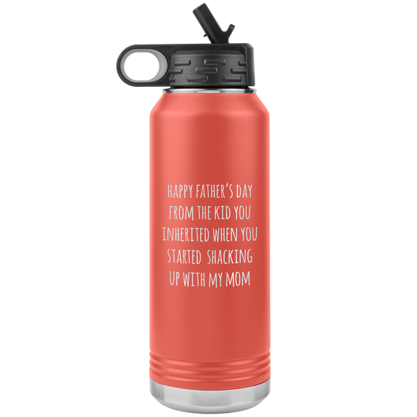 Stepdad Gifts Happy Father's Day From the Kid You Inherited Water Bottle Insulated Tumbler 32oz BPA Free