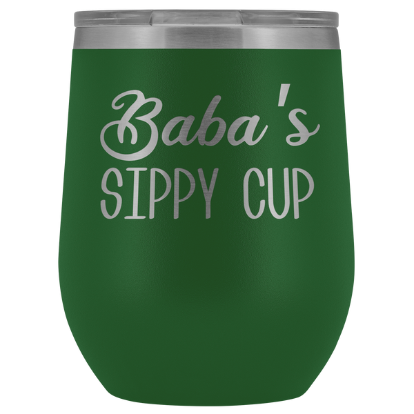 Baba's Sippy Cup Baba  Gifts Funny Stemless Stainless Steel Insulated Wine Tumbler BPA Free 12oz