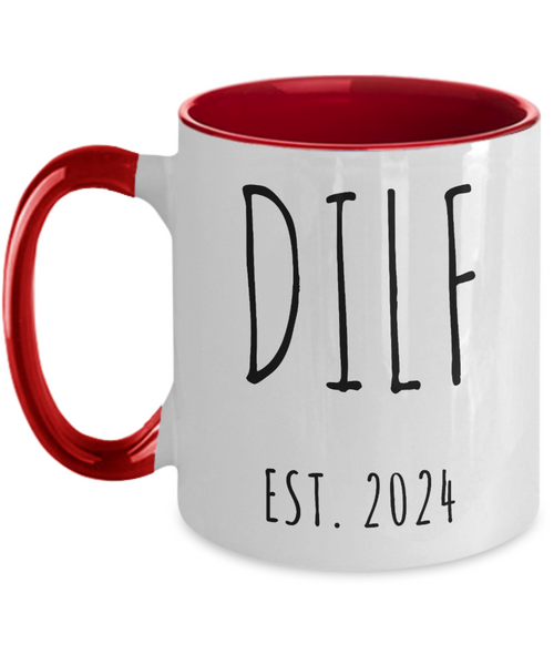 First Time Dad Gift, New Dad Gift, DILF Est 2024, First Father's Day Cup, Expecting Dad, Couples Baby Shower Gift, Colored Mug