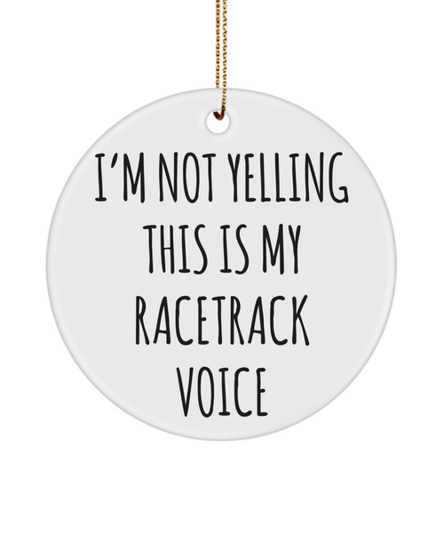 Racetrack Gifts, Racing Ornament, Racing Gifts, I'm Not Yelling This Is My Racetrack Voice Christmas Tree Ornament