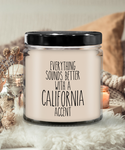 California Souvenir, California State, California Gifts, Everything Sounds Better With a California Accent 9 oz Vanilla Scented Candle