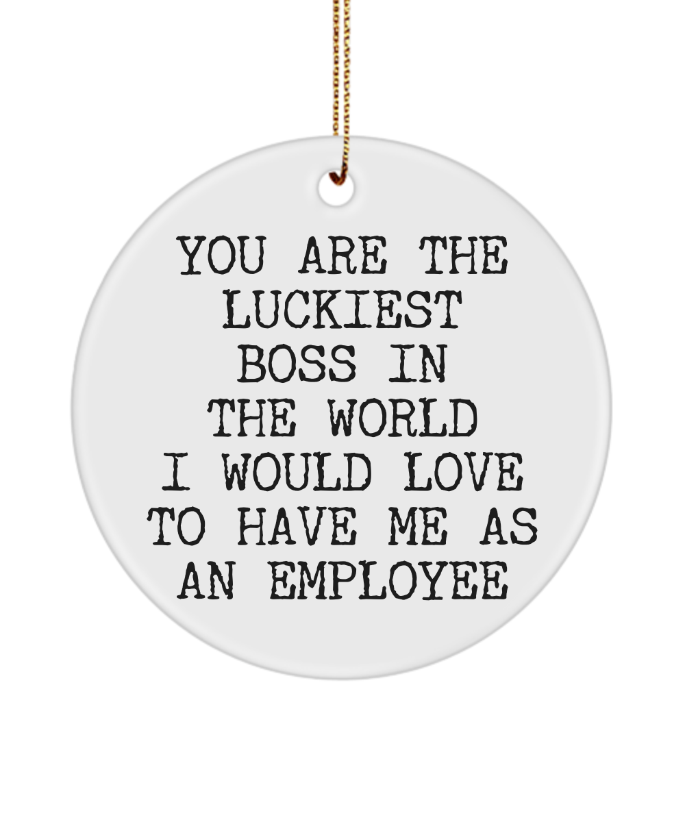 You Are The Luckiest Boss In The World I Would Love To Have Me As An Employee Christmas Tree Ornament