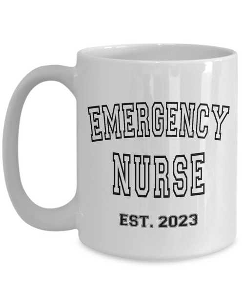 Emergency Nurse Est 2023, Emergency Department, Emergency Room, ER Nurse Gift, Graduation Gift, New Nurse Gift, RN Mug, Nurse Coffee Cup