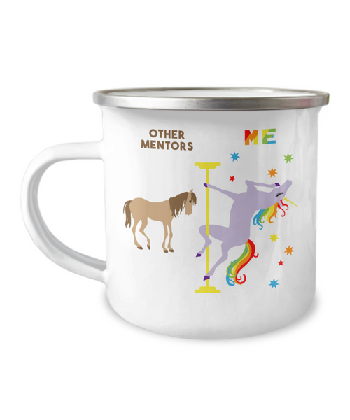 Mentor Mug Other Mentors vs Me Rainbow Unicorn Metal Camping Coffee Cup