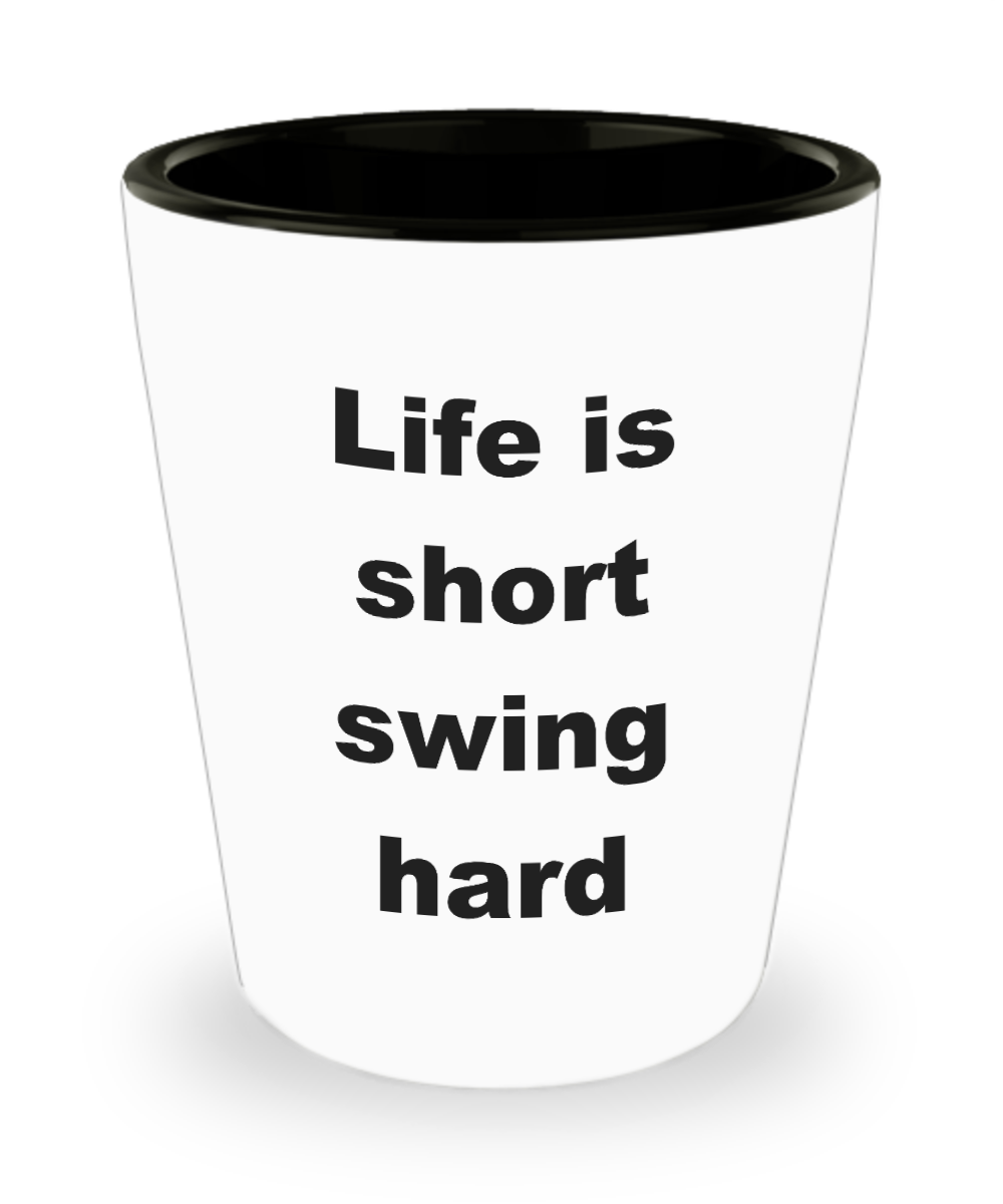 I'd Rather Be Golfing Life is Short Swing Hard Golf Ceramic Shot Glass Gift for a Golfer