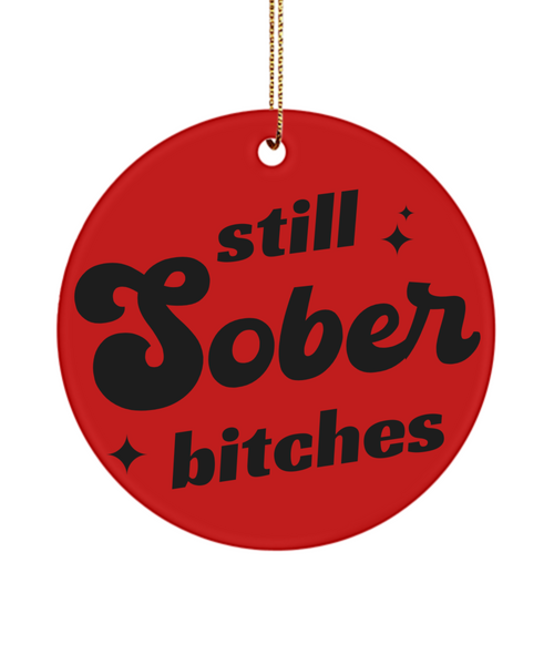 Sobriety Gifts for Women, One Year Sober Anniversary Gifts, Still Sober Bitches Christmas Tree Ornament