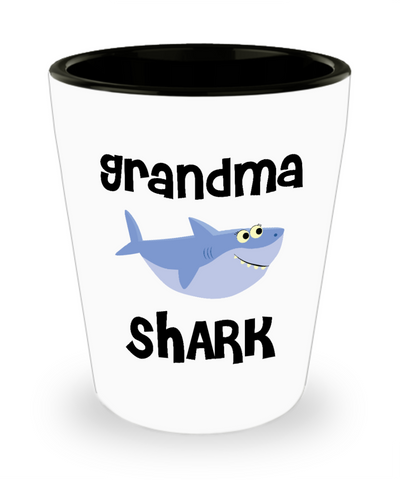 Grandma Shark Do Do Do Gift Idea Birthday Gifts for Grandmas Ceramic Shot Glass