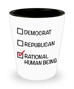 Libertarian Shot Glass Independent Voter Political Gag Gifts Rational Human Being Funny Shot Glasses