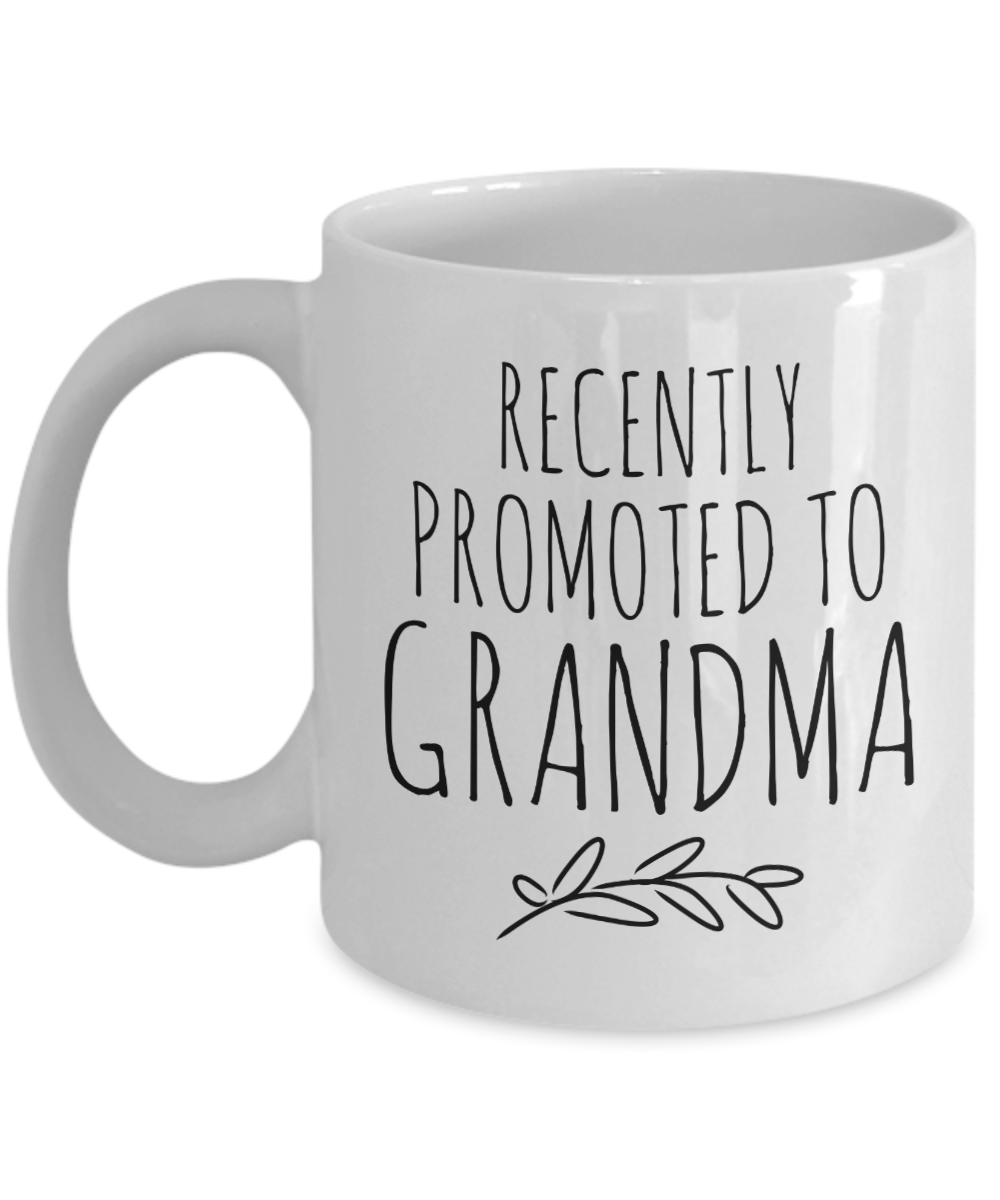 Recently Promoted to Grandma Mug Funny Future Grandmother Reveal Announcement Coffee Cup-Cute But Rude