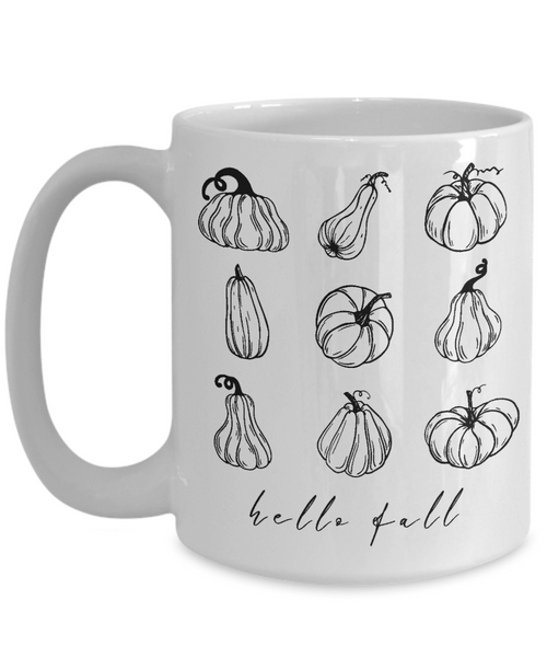 Hello Fall Mug, Autumn Mug, Pumpkin Mug, Fall Coffee Cup, Pumpkin Spice Mug