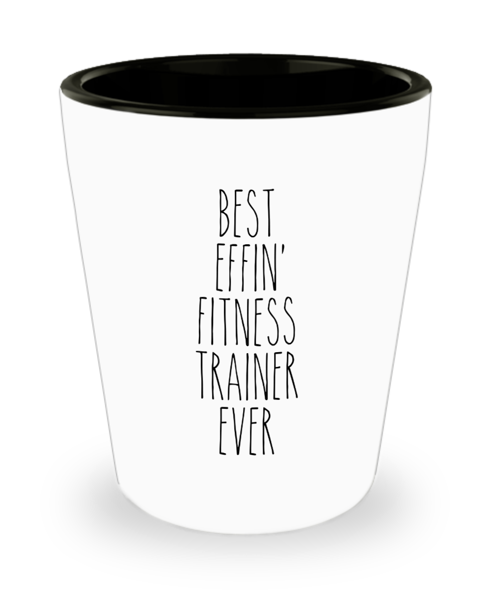 Gift For Fitness Trainer Best Effin' Fitness Trainer Ever Ceramic Shot Glass Funny Coworker Gifts