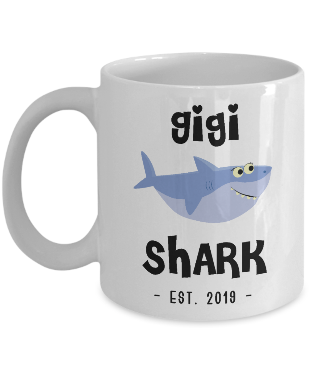 Gigi Shark Mug New Gigi Est 2019 Coffee Cup Do Do Do Expecting Gigis Baby Shower Pregnancy Reveal Announcement Gifts