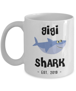 Gigi Shark Mug New Gigi Est 2019 Coffee Cup Do Do Do Expecting Gigis Baby Shower Pregnancy Reveal Announcement Gifts