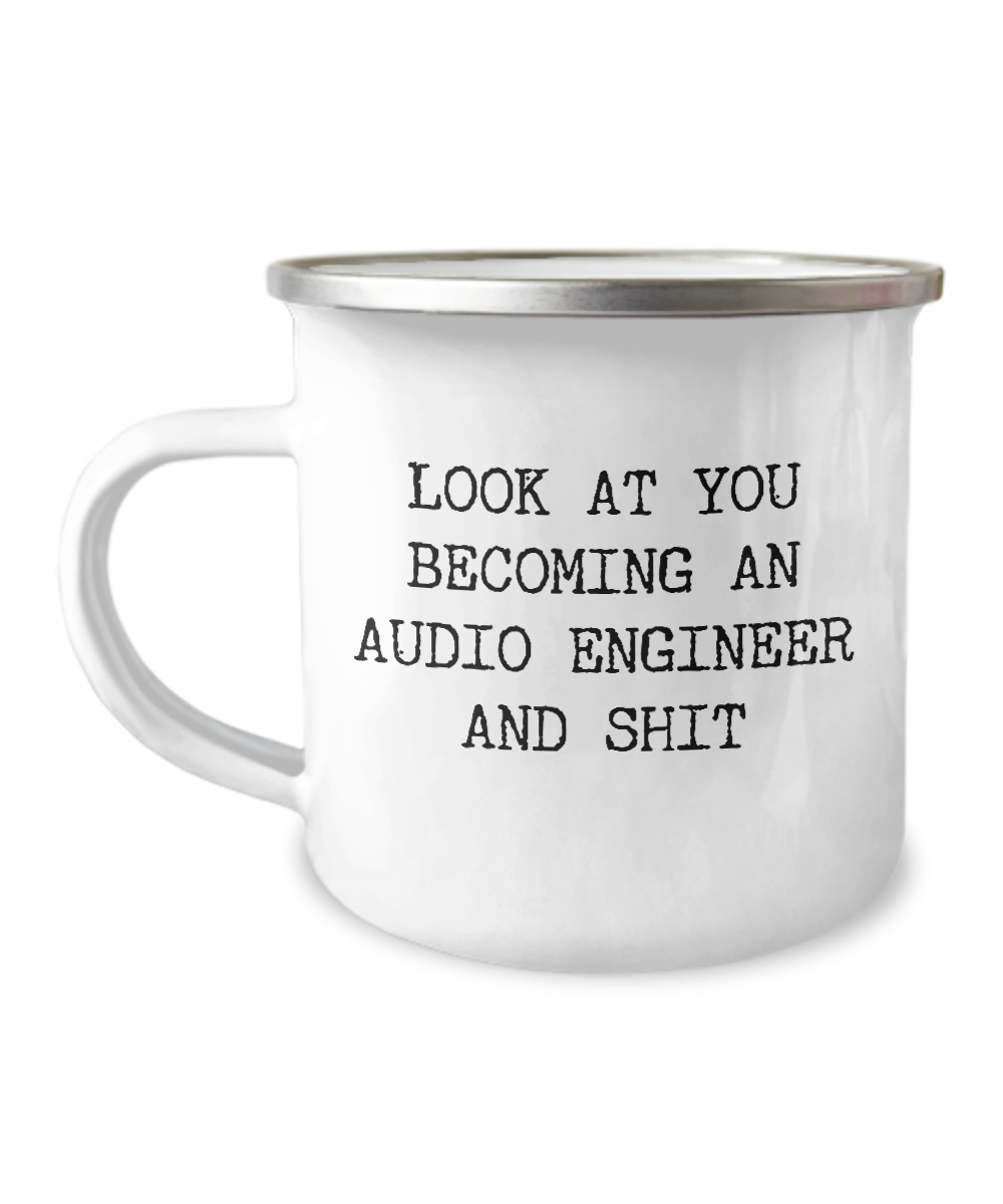 Becoming An Audio Engineer Camping Mug Coffee Cup Funny Coworker Gifts