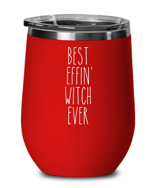 Gift For Witch Best Effin' Witch Ever Insulated Wine Tumbler 12oz Travel Cup Funny Coworker Gifts