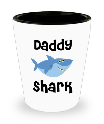 Daddy Shark Do Do Do Gift Idea Birthday Gifts for Daddies Ceramic Shot Glass Father's Day Present