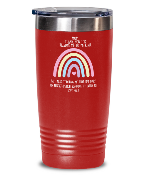 Funny Sarcastic Gift for Mom Throat Punch Mug Insulated Drink Tumbler Travel Cup