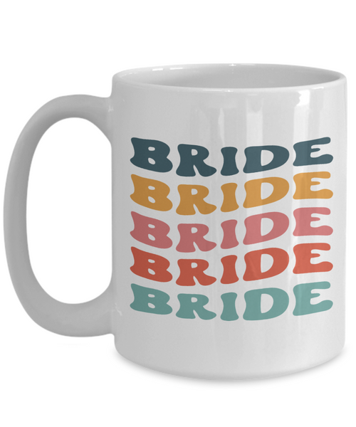 Bride Cup, Groovy Bachelorette, Groovy Bride, Retro Bride Mug, Bridal Party Mugs, Wedding Day, Aesthetic Boho Coffee Cup