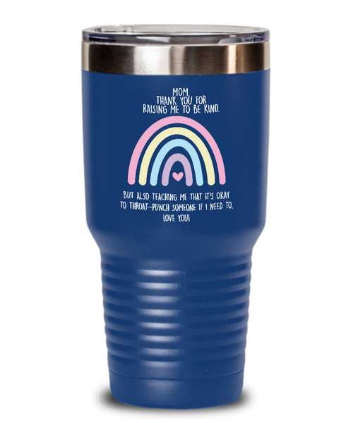 Funny Sarcastic Gift for Mom Throat Punch Mug Insulated Drink Tumbler Travel Cup