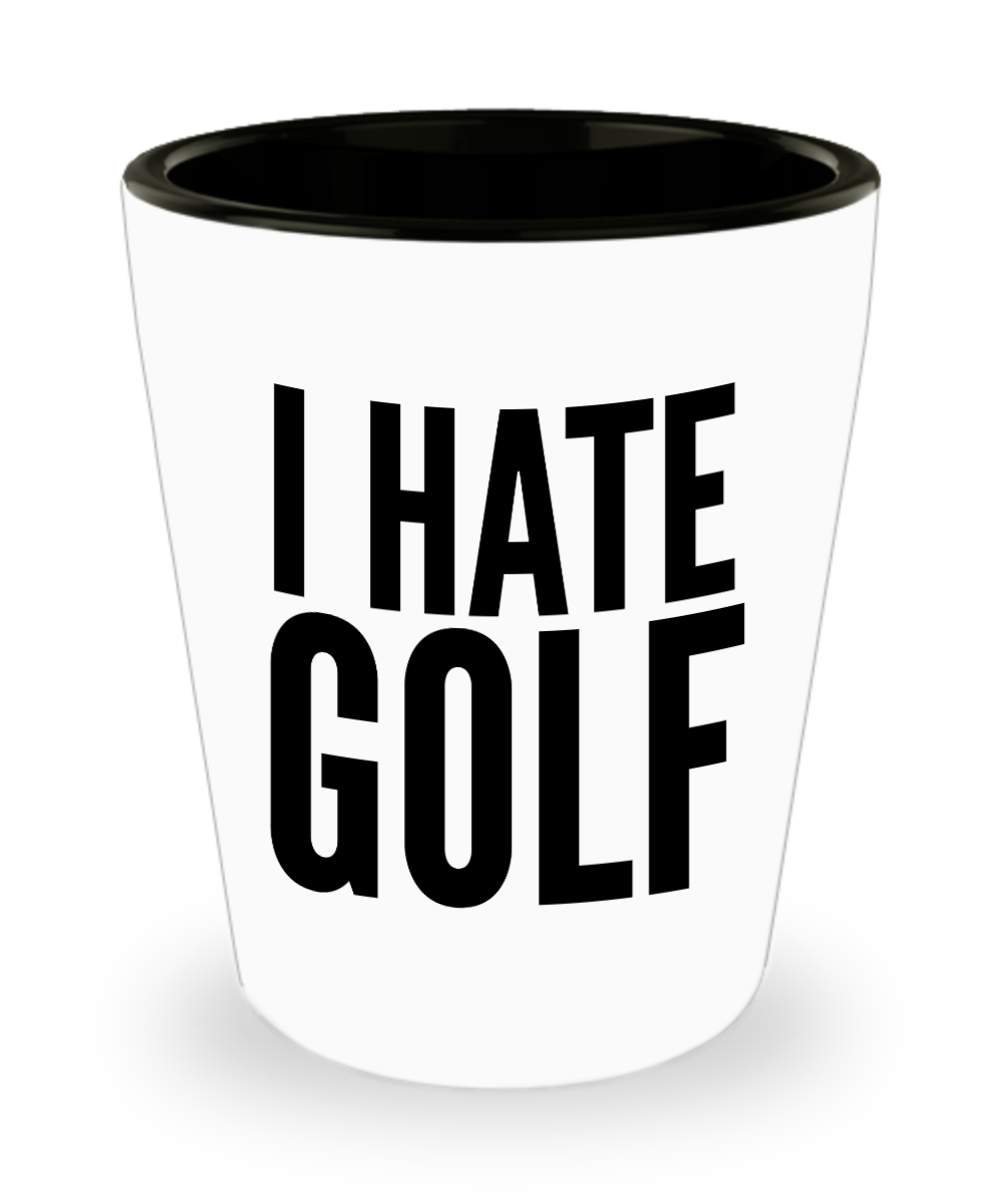 I Hate Golf Funny Ceramic Shot Glass Gag Gifts for Golfers