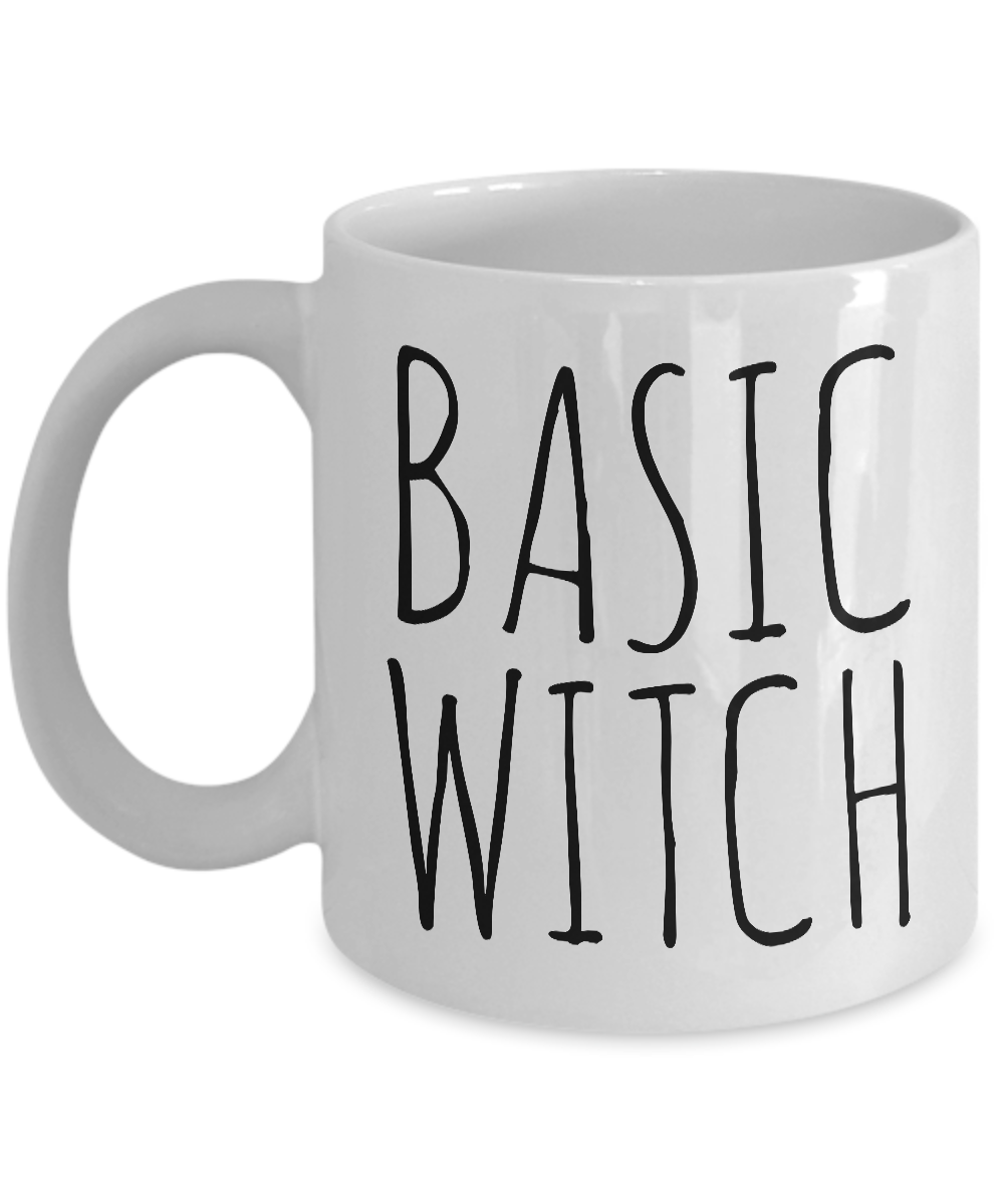 Basic Witch Mug Funny Halloween Ceramic Coffee Cup Gifts for Witches-Cute But Rude