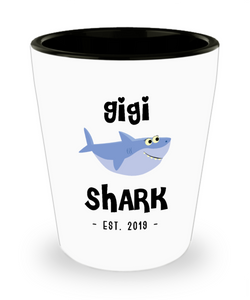 Gigi Shark Mug New Gigi Est 2019 Do Do Do Expecting Gigis Baby Shower Pregnancy Reveal Announcement Gifts Ceramic Shot Glass