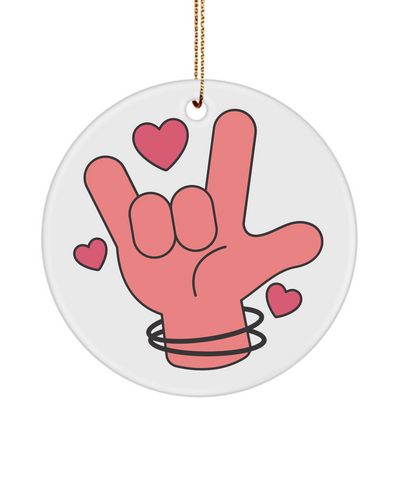 ASL I Love You, I Love You Sign, ASL Ornament, ASL Gifts, Friend Ornament