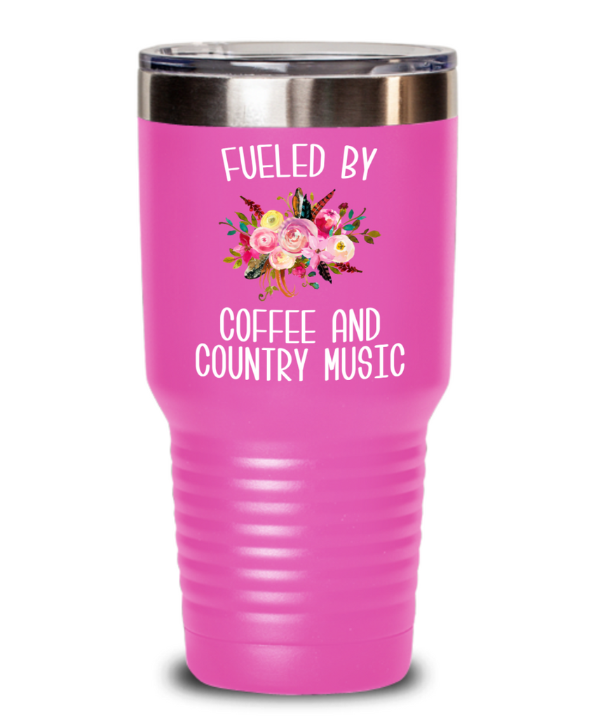 Fueled By Coffee & Country Music Tumbler Insulated Travel Coffee Cup C –  Cute But Rude