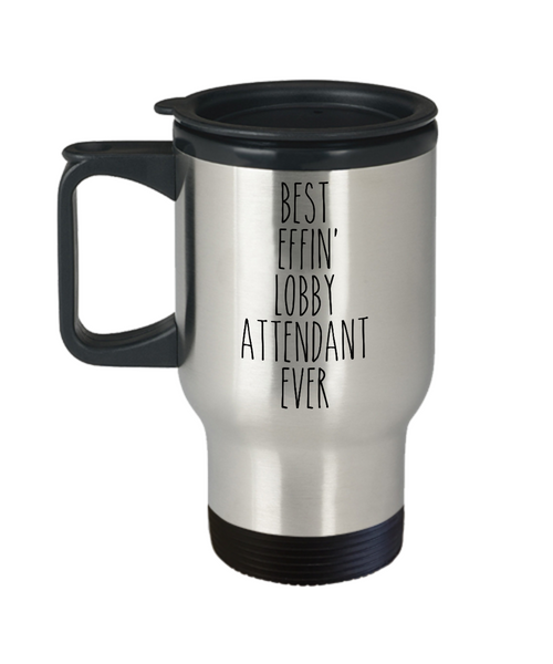 Gift For Lobby Attendant Best Effin' Lobby Attendant Ever Insulated Travel Mug Coffee Cup Funny Coworker Gifts