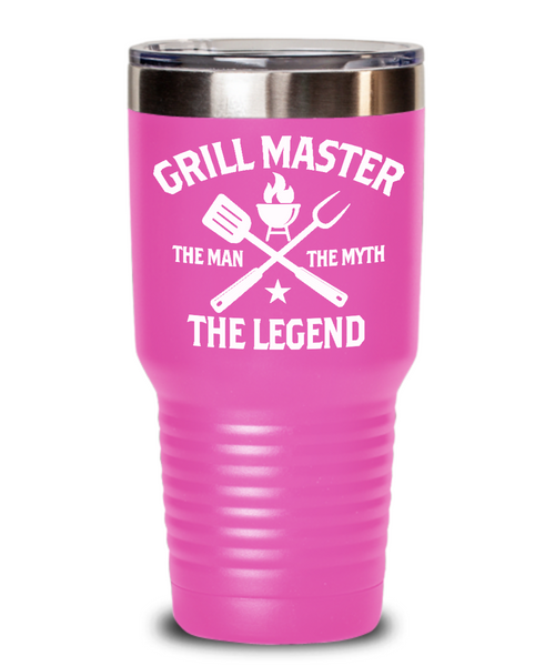 Grill Master The Man The Myth The Legend Insulated Drink Tumbler Travel Cup Funny Gift