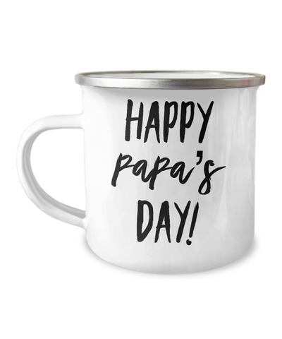 Happy Papa's Day Metal Camping Mug Coffee Cup Funny Gift