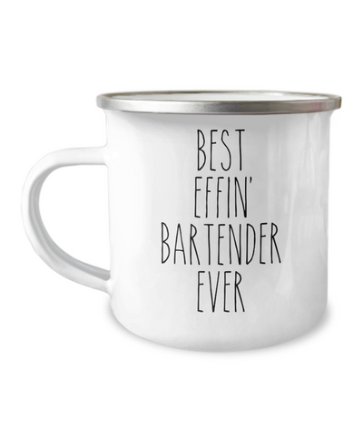 Gift For Bartender Best Effin' Bartender Ever Camping Mug Coffee Cup Funny Coworker Gifts