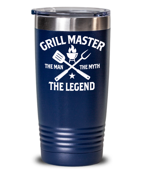 Grill Master The Man The Myth The Legend Insulated Drink Tumbler Travel Cup Funny Gift