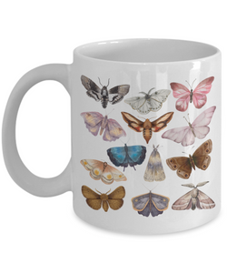 Moth Mug, Cottagecore Mug, Luna Moth Mug, Butterfly Mug, Dark Academia Mug, Entomology Mug, Moth Cup, Light Academia