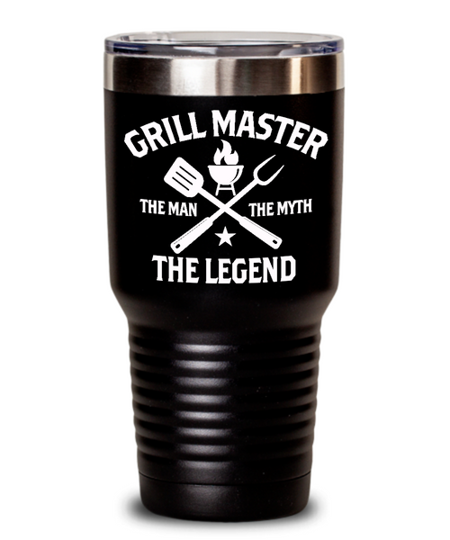 Grill Master The Man The Myth The Legend Insulated Drink Tumbler Travel Cup Funny Gift