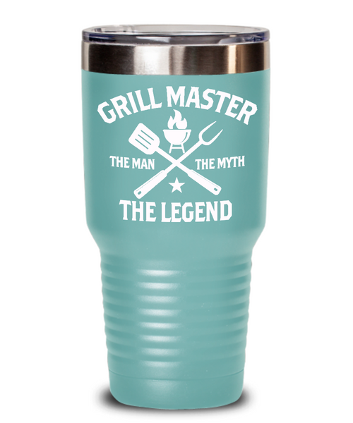 Grill Master The Man The Myth The Legend Insulated Drink Tumbler Travel Cup Funny Gift