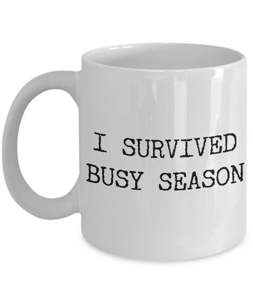 Tax Accountant Mug - I Survived Busy Season Tax Professional Coffee Cup-Cute But Rude